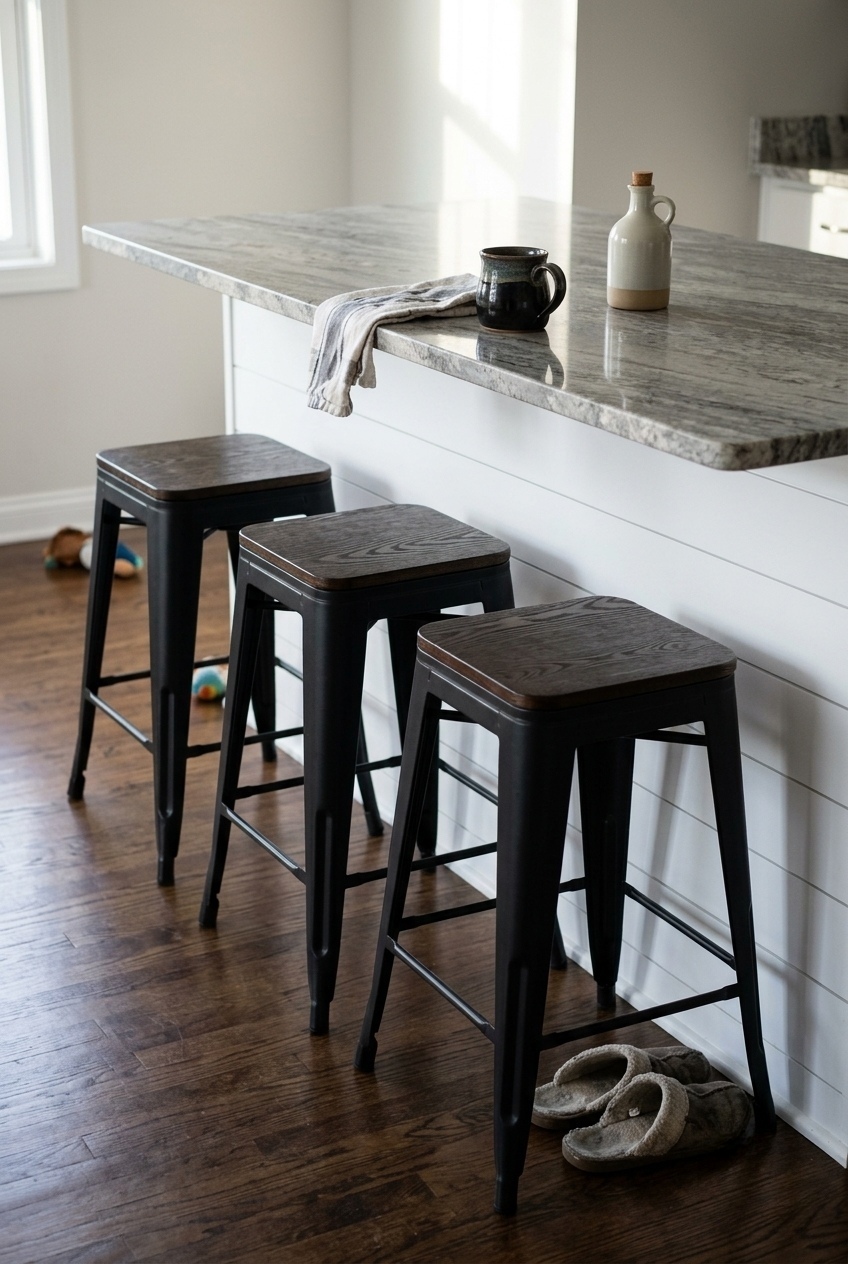 The Industrial Counter Stools That Transformed My Kitchen Island