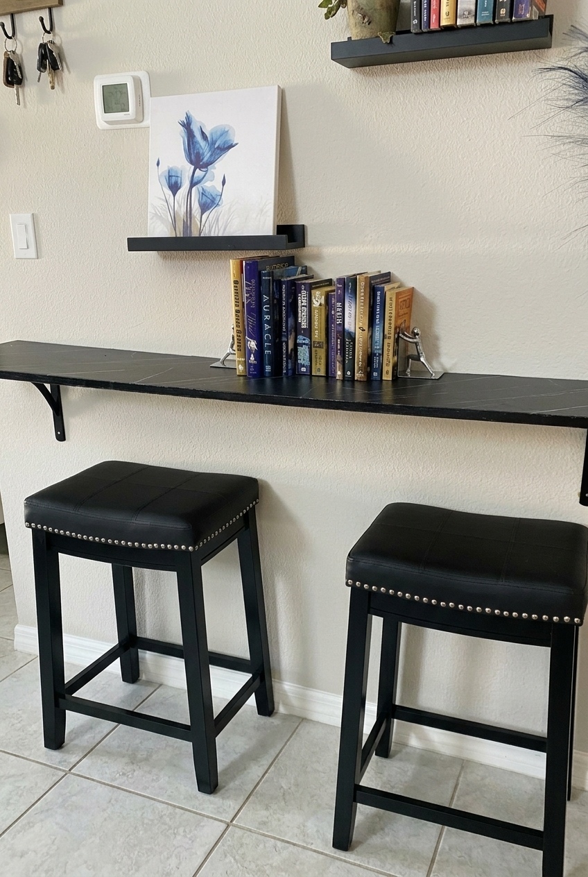 Lark Manor Arlyce 265 Solid Wood Backless Counter Stool With Vegan Leather Upholstered Seat W009699890