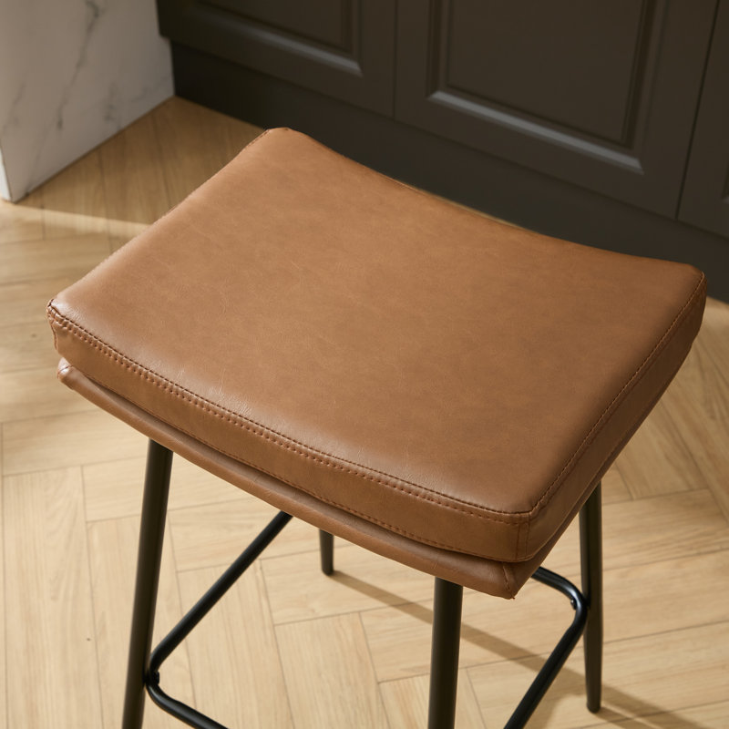 George Oliver Upholstered 26 Backless Saddle Barstools W112999906
